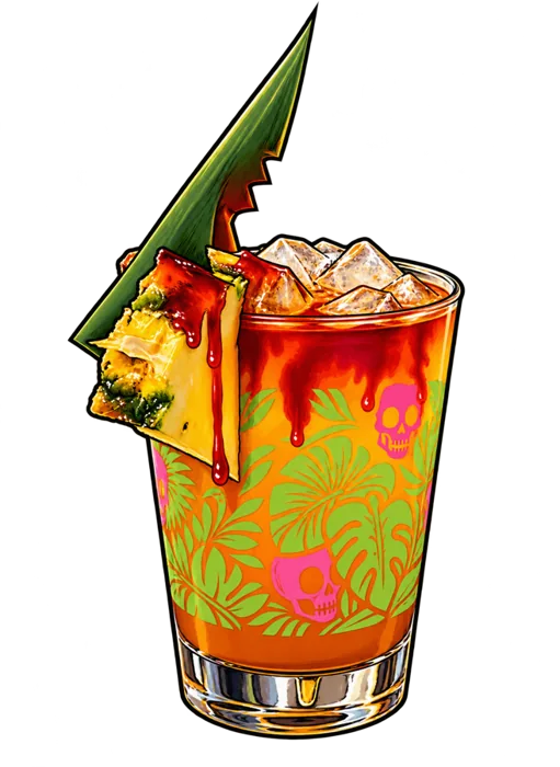 Illustration of the Tiki Chainsaw Massacre