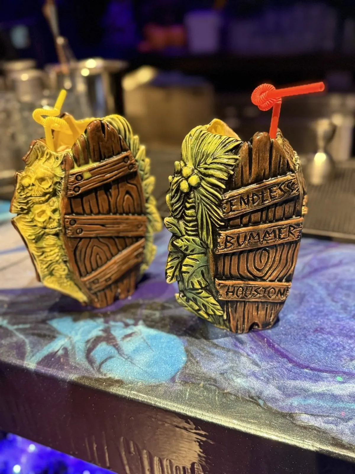 The Endless Bummer tiki mug up close